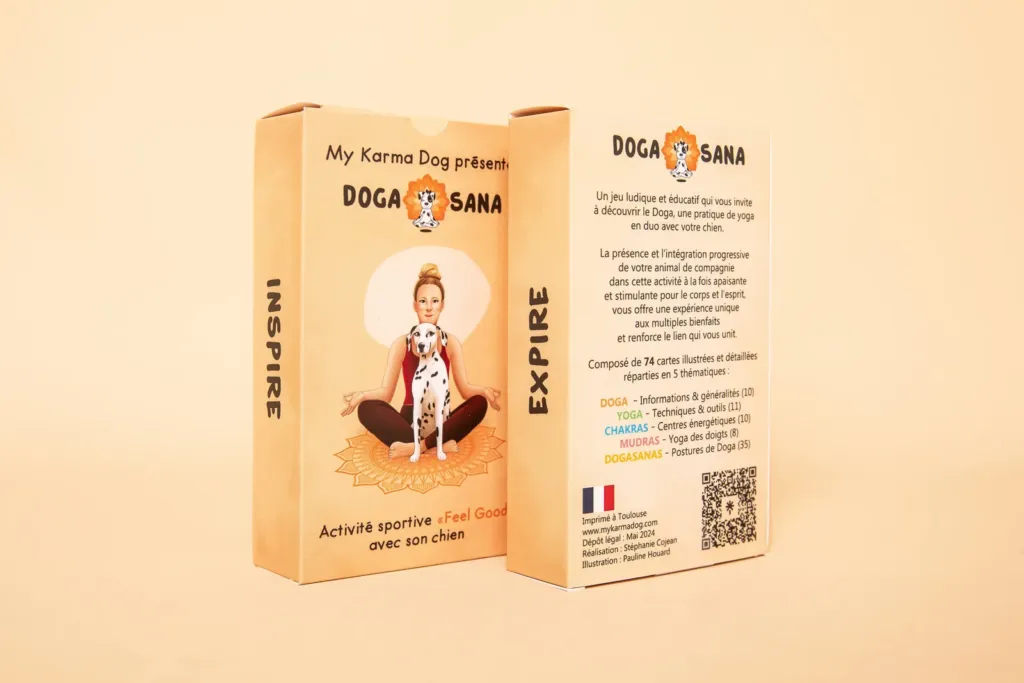 Dogasana cartes de yoga avec chien
